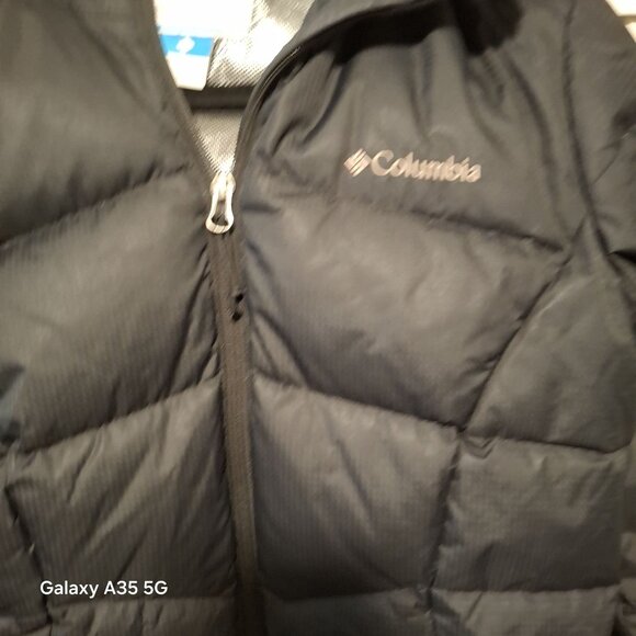 Columbia Womens Black Omni-Heat Puffer Jacket S Insulated Hooded Winter Coat Wit - Picture 2 of 7